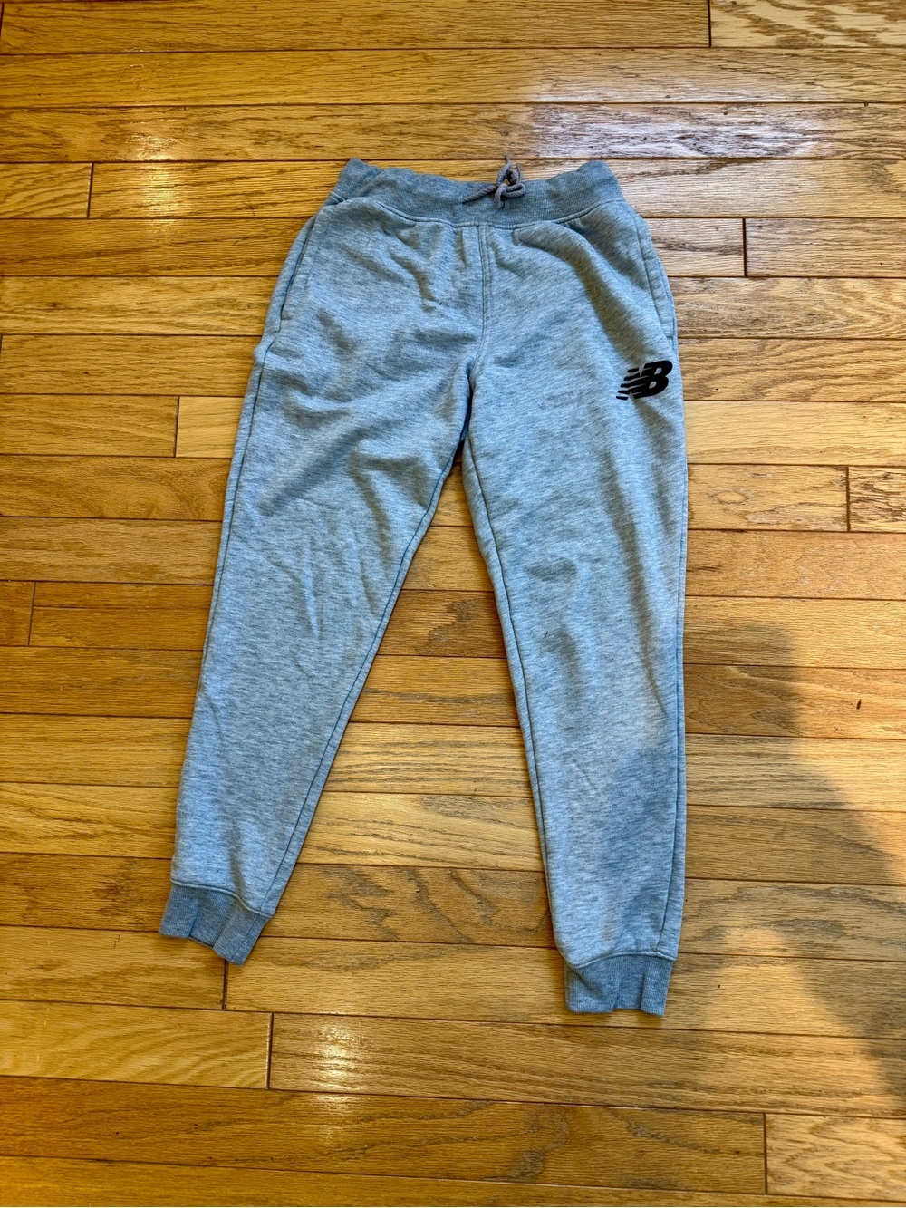 New Balance Light Gray Men's Jogger Sweatpants with Black NB Logo